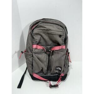 The North Face Mondaze Gray Pink Laptop Pack Backpack School Hiking Bag